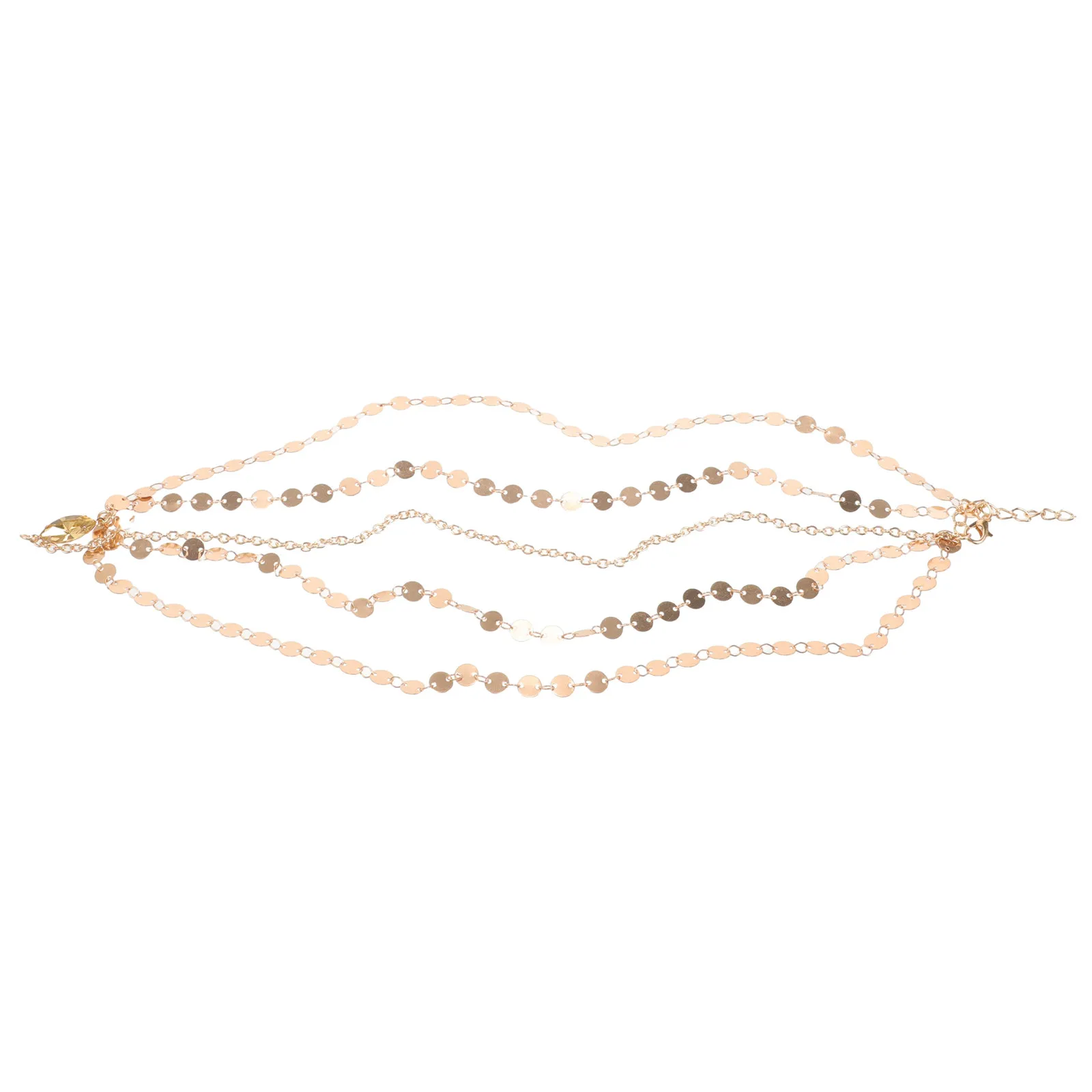 

Золотистая женская цепочка для волос из сплава с двойными слоями и кисточками, 34 см, модный аксессуар для вечеринок, фестивалей, свадеб, с яркими пайетками