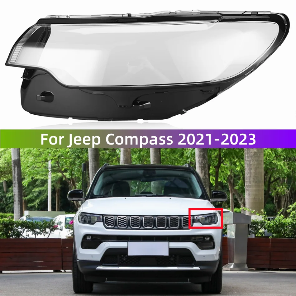 

For Jeep Compass 2021 2022 2023 Auto Accessory Headlight Glass Replace The Original Lampshade