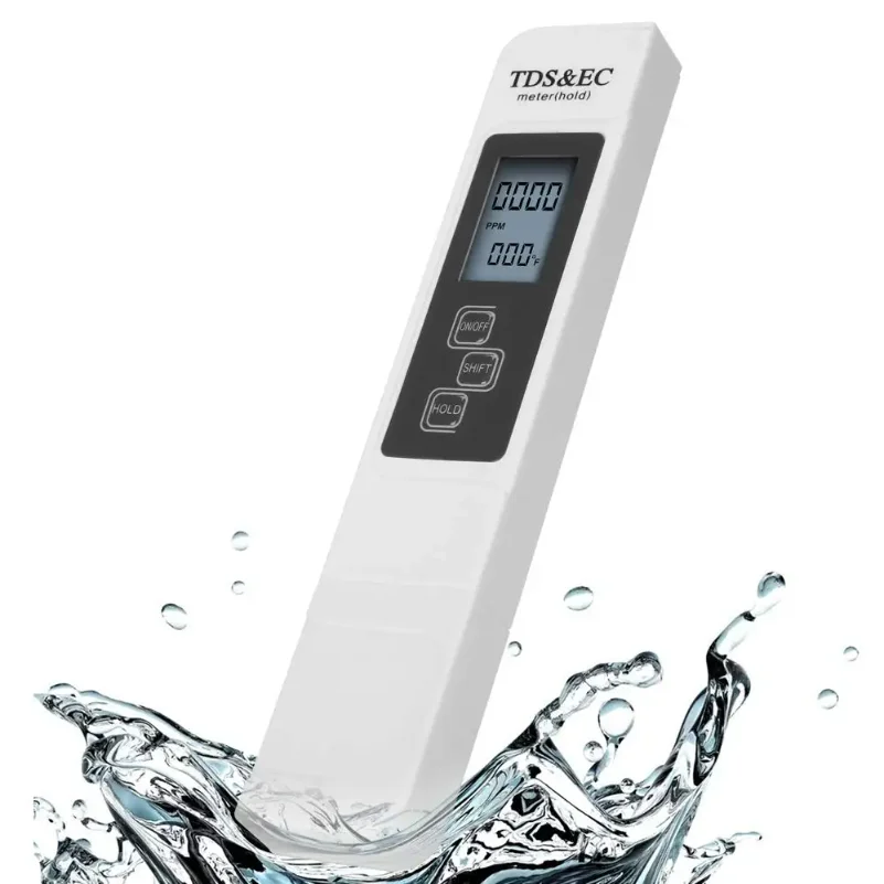 Digital TDS EC Water Tester Meter Multifunctional PPM Temp Purity Detector Pen White LCD Display 0-9990 Range