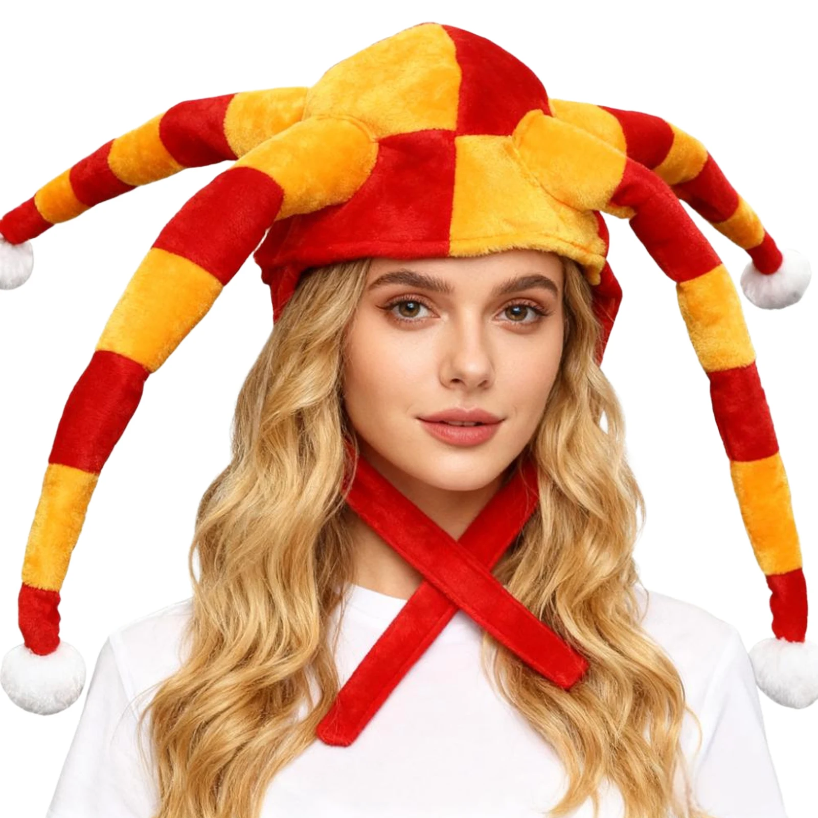 كرنفال السيرك تأثيري قبعة المهرج قبعة كرة القدم لمحبي يهتف الدعائم هالوين لعبة كرة القدم الرياضة المنافسة بار لوازم قبعة