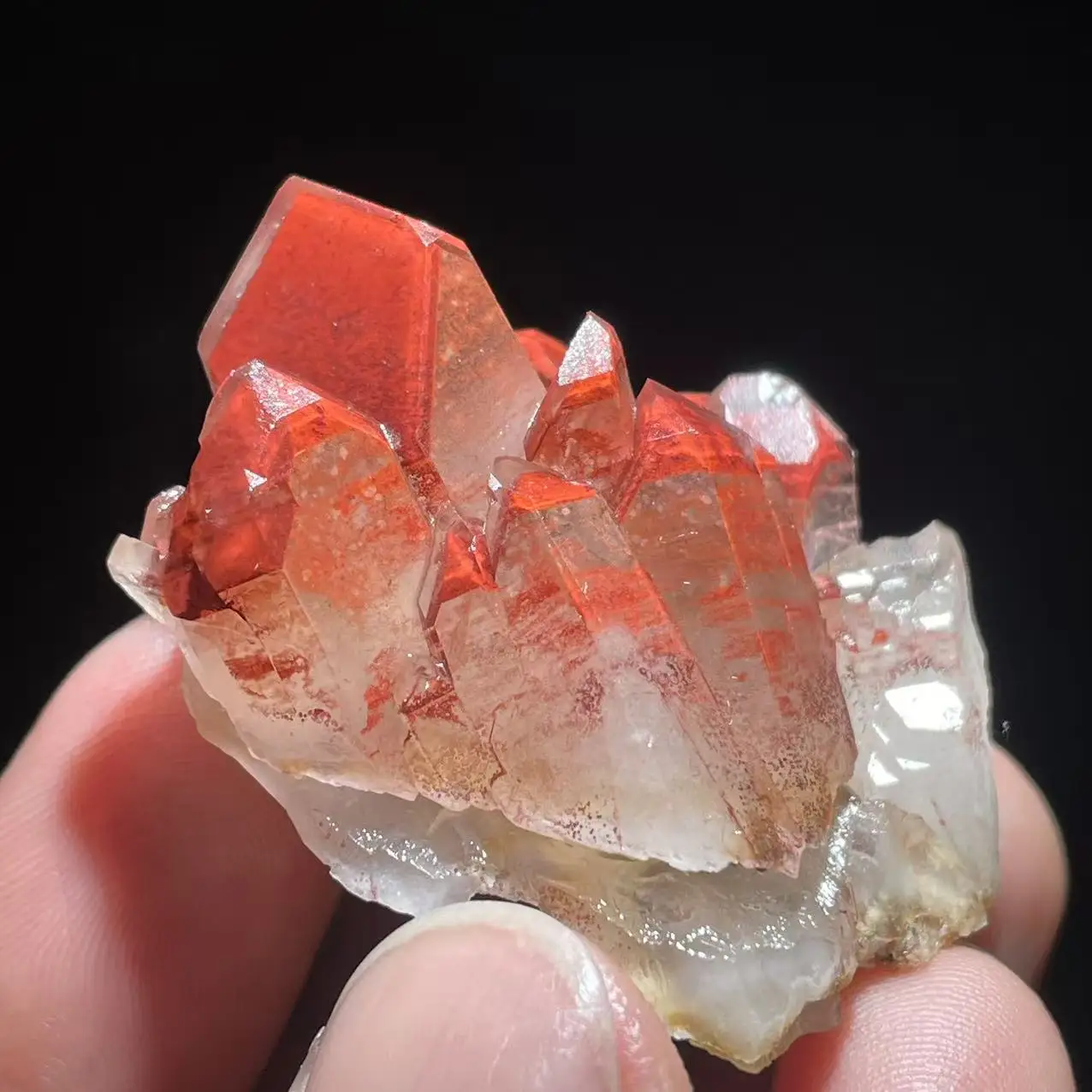 New 100% Natural Red Crystal Hidden Mountain Red Phantom Crystal Cluster Quartz from Namibia