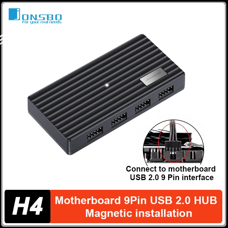 JONSBO H4 4 IN 1 USB2.0 HUB 1 to 4 Motherboard 9PIN HUB Expander Splitter For PC Case RGB Controller