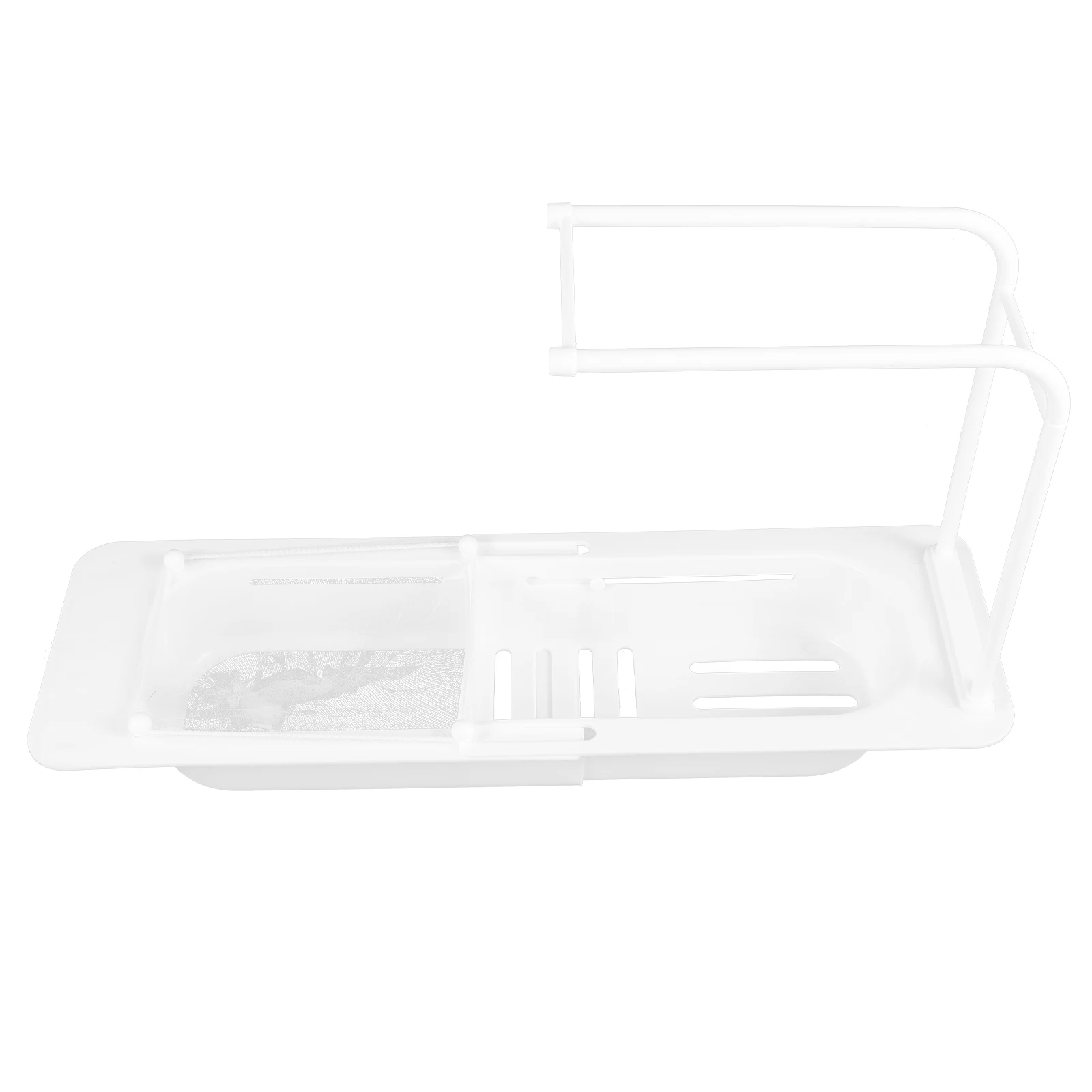 

1 set Telescopic Sink ganizer White Plastic Drainer Filter Nets Kitchen Sponge Holder Strainer Grid Protector Storage Rack