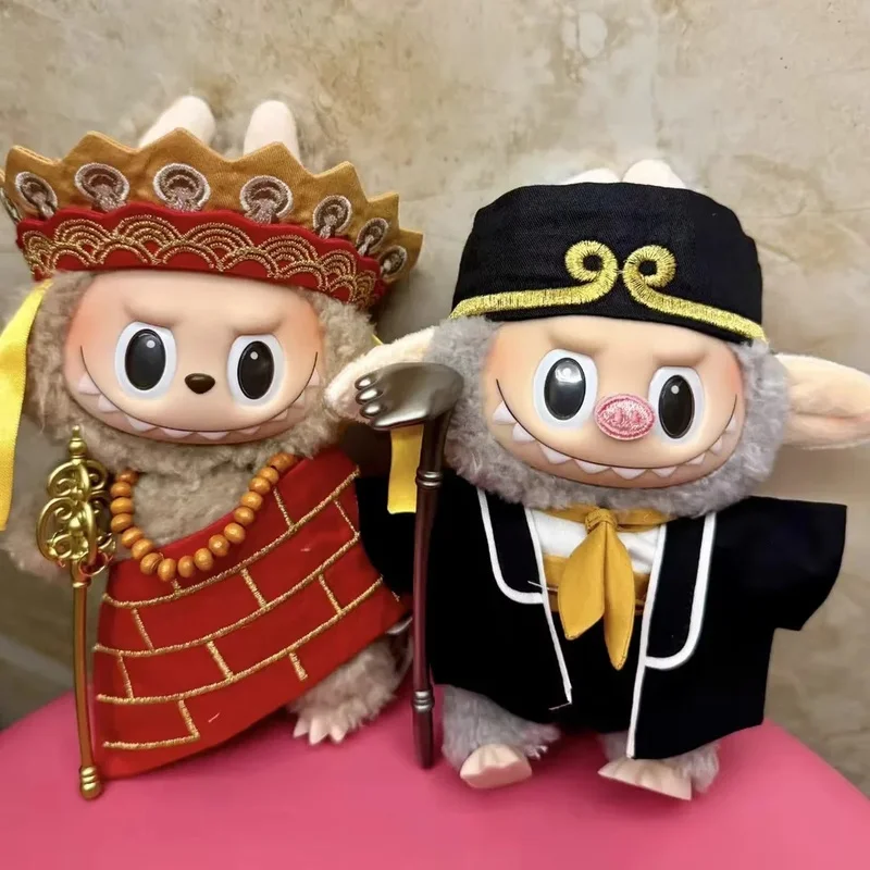 In Stock 10/17cm Journey To  West Cute Mini Plush Doll'S Clothes Outfit Accessories For Labubu Dolls Character Bajie Clothe Gift