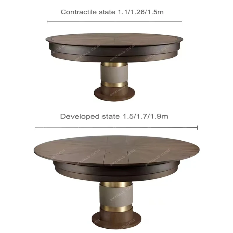 Fletcher Capstan Extendable Dining Table Solid Wood Table for Home Dining Room Furniture Adjustable From 1.5 to 2 Meters