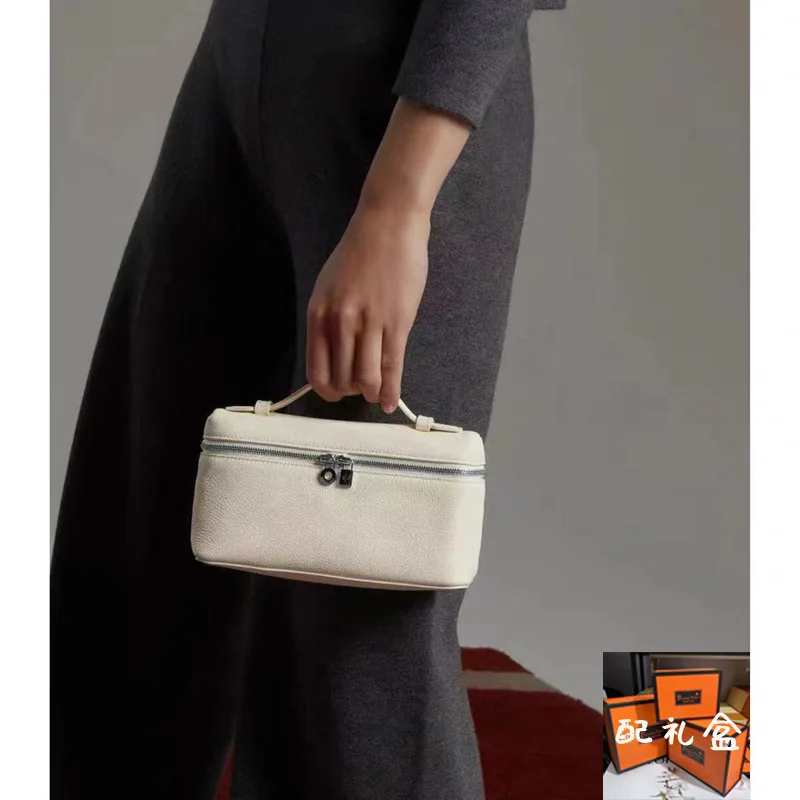 

DOIAESKV LP19 leather women's bag niche temperament portable lunch box bag simple first layer cowhide shoulder messenger box bag