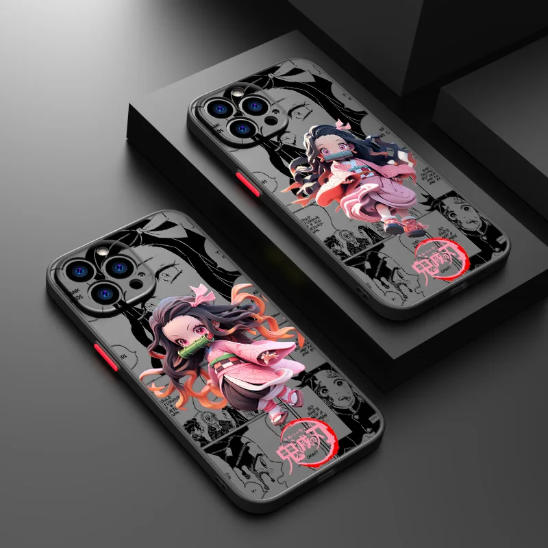Чехол для телефона Demon Slayer Kamado Nezuko для Samsung S9 S10 S20 S21 S22 S23 S24 S25 Plus Lite Ultra FE Frosted Translucent Funda