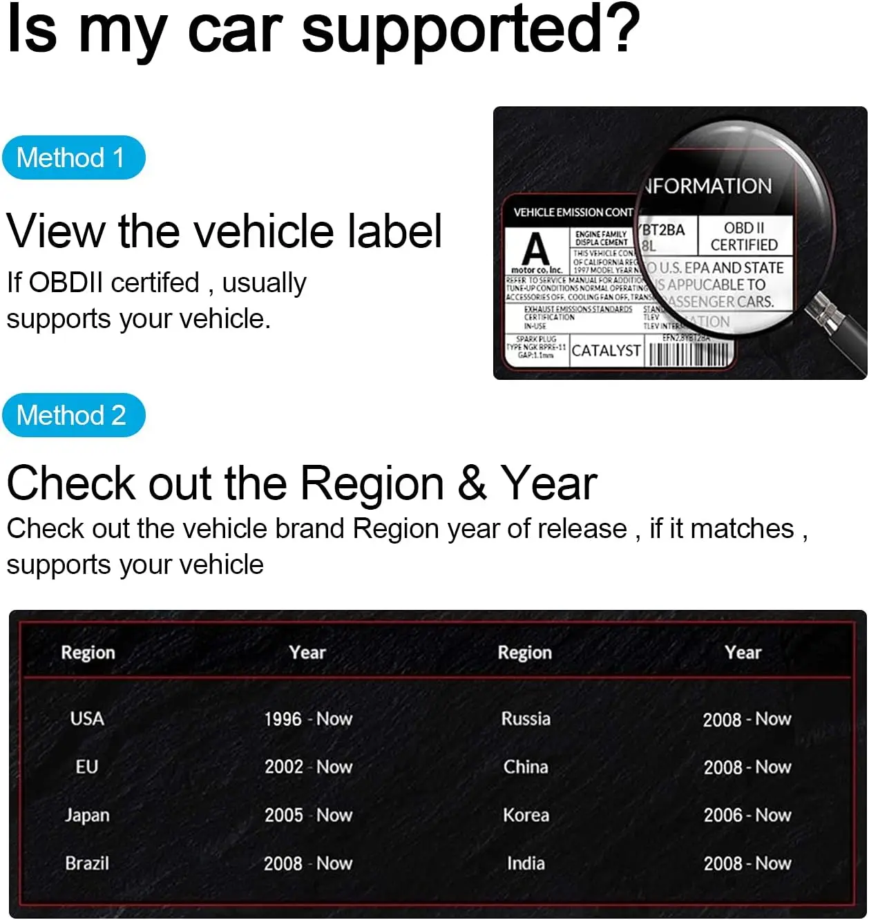 OBD2 Scanner Bluetooth 4.0 Car Diagnostic Tool for iOS & Android, Check Engine Light Reader with Torque & FasLink Support