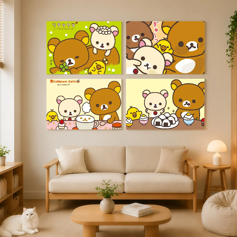 Cartoon Bear Art R-R-Rilakkuma Flag Banner Polyester For Garage Bar Dormitory Flag Outdoor Advertising Shop Decoration