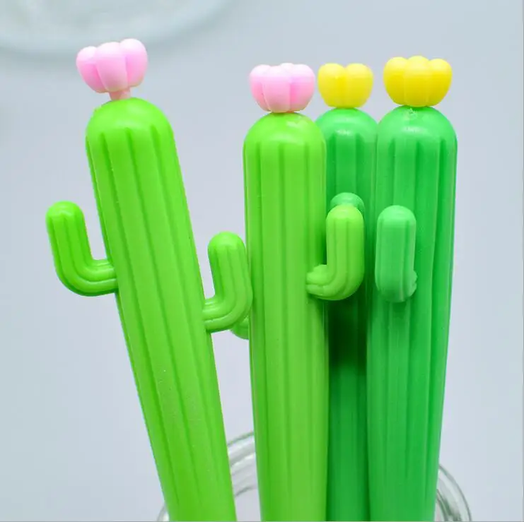 Wholesale Plant Modeling Cactus Gel Pen Water Pens Stationery Gift Black Refill 0.5MM Stationery Prize Factory Wholesale