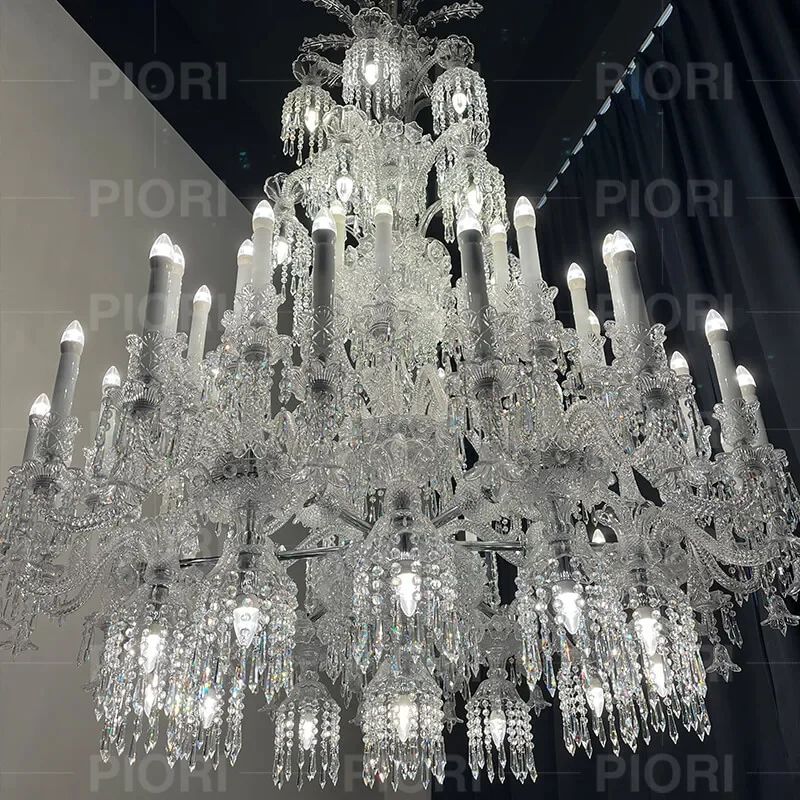 Custom Factory Extra Large Luxury High-end Candle Crystal Big  for Hotels Banquet Hall