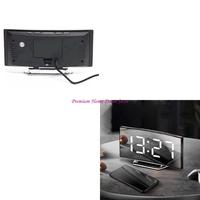 Mirror finishes Digital Alarm Clock Quiet Mode Battery USB Power Timepiece JOMD