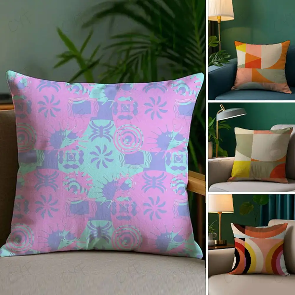 

Morandi Geometric Abstraction Pillow Case Custom Printed Brushed Fleece Pillow, Baby Skin-Touch, Eco-Friendly Dye-Sublimation Cu