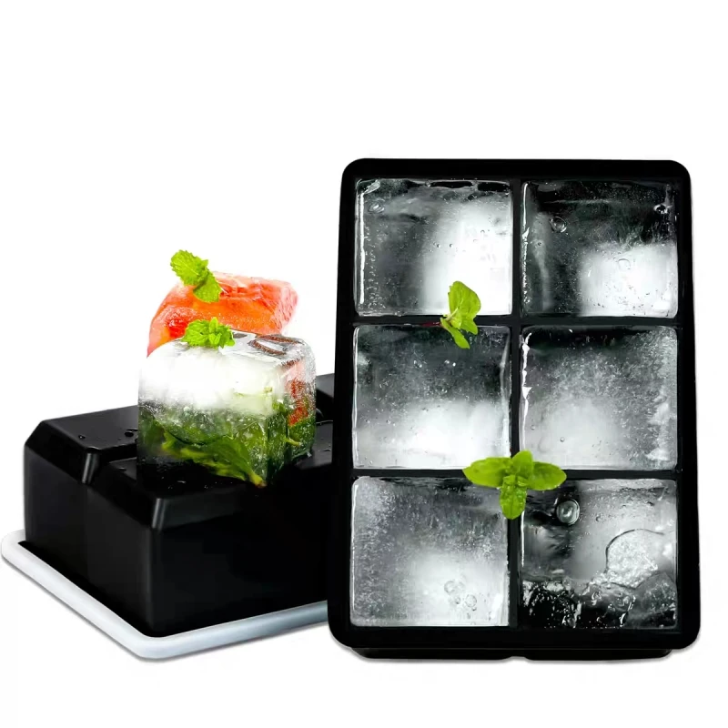 

Ice Mold Silicone Ice Cube Tray Mould Shape Ball 6-Square Soft Silicone Ice Cube Tray Ice Maker Jelly Pudding Mould Bar Tool