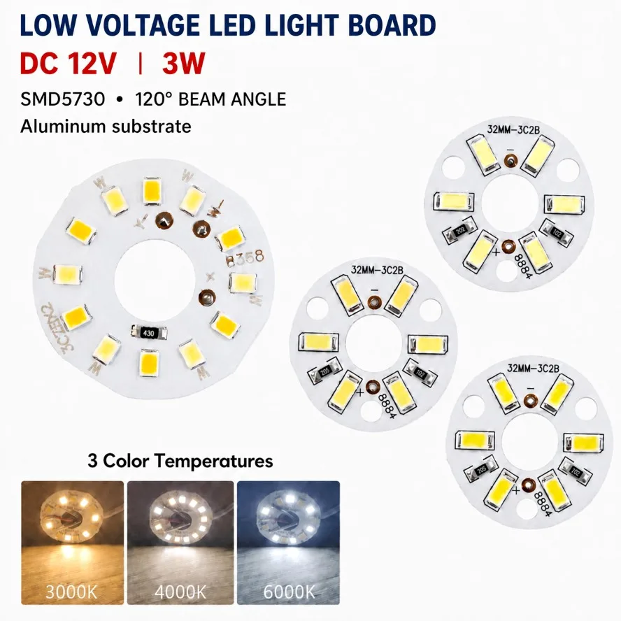 10/5/1PCS Cheap 12V 3W SMD5730 6LED Light Source Aluminum Plate Circular Dia 32mm Warm White Natural Light Living Room Bedroom