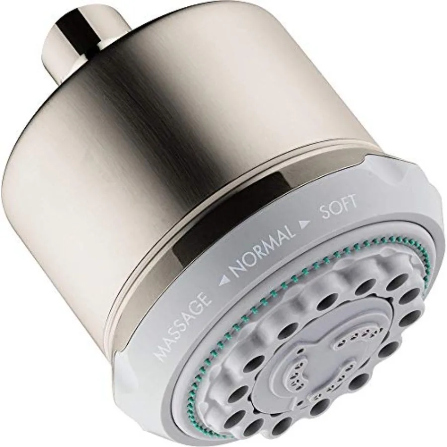 

Clubmaster Shower Head for modern bathrooms, brushed nickel finish, durable brass construction, sleek matte metallic look with
