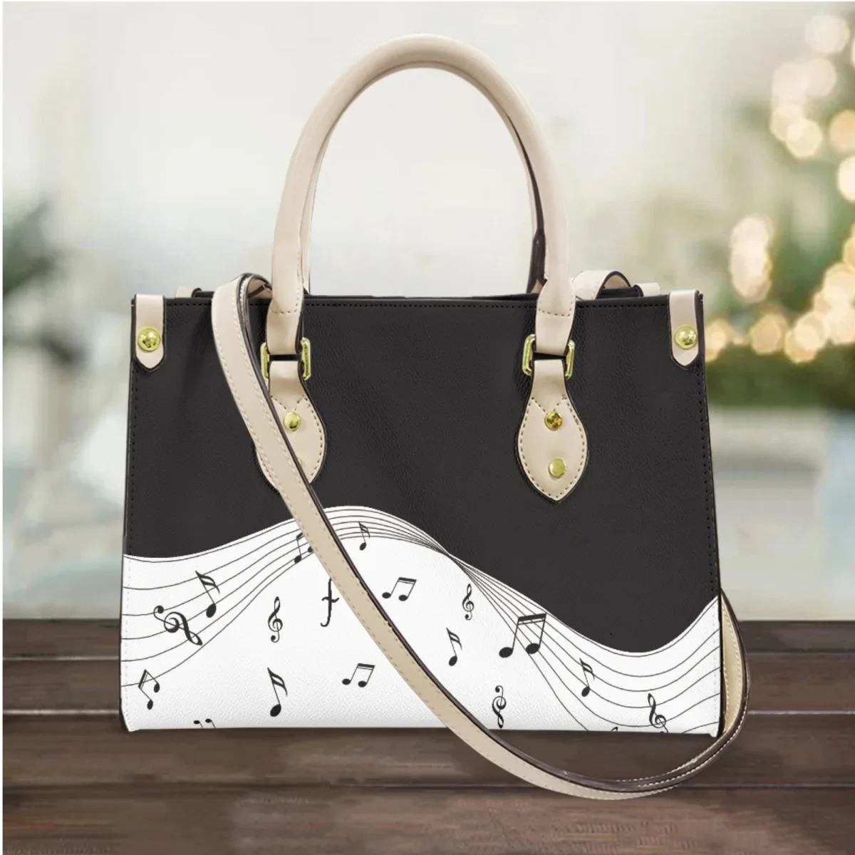 Piano Note-bolsos de mano de gran capacidad para mujer, bandoleras de lujo con asa superior, a la moda, para fiesta, regalo para el día de la madre