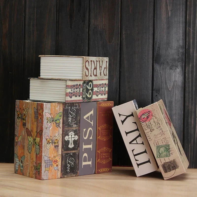 Book Safes Fun Simulation Key Lock Book box Metal Steel Cash Secure Secret Hidden Piggy Bank Storage Box (Size 18*11.5*5.5cm)