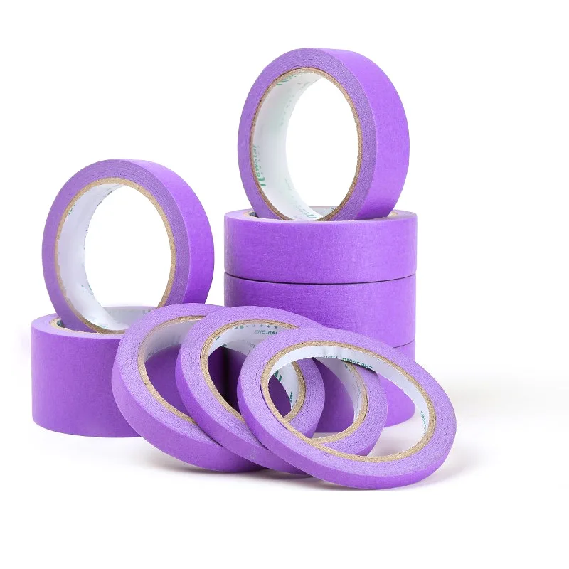 

3 рулона, 20 м, фиолетовая малярная лента, 25/15/12 мм, лента для рисования, чистая бумажная лента для домашнего автомобиля, бумага для покраски