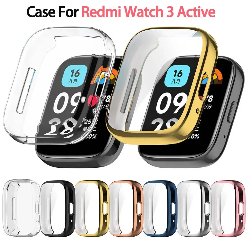 

Screen Protector for Redmi Watch 3 Active, Soft TPU Plated Bumper Full Face Cover Protective Cases for Redmi Watch 3 Active