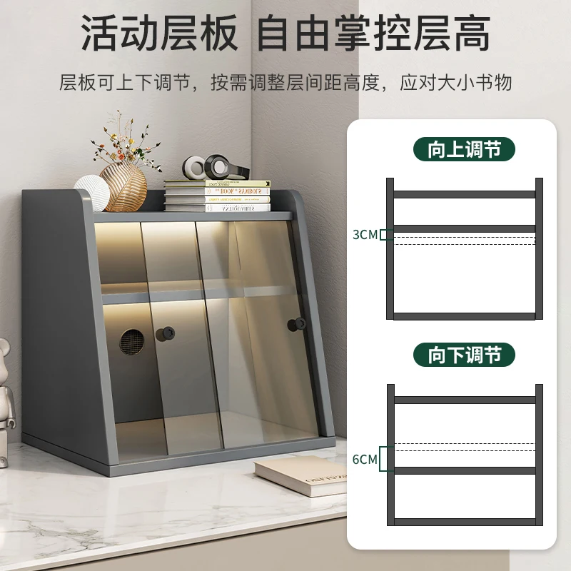 Handheld storage cabinet, display cabinet, desktop display box, dustproof cabinet, display rack around the office desk