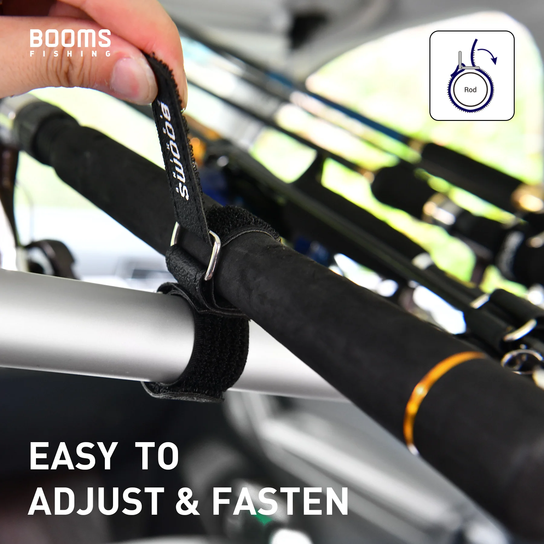 Ausleger Angeln 6 stücke Auto Angelrute Halter Starken Gürtel für Fahrzeug Bar Stangen Rack Tragbare Pole Strap Angeln Werkzeuge Zubehör – Detail 5