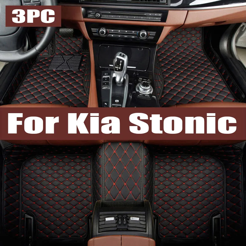 

Car Floor Mats For Kia Stonic 2023 trunk mat YB CUV KX1 2020~2022 Waterproof Universal Leather TPE Foot Mat LHD Carpet Cushion