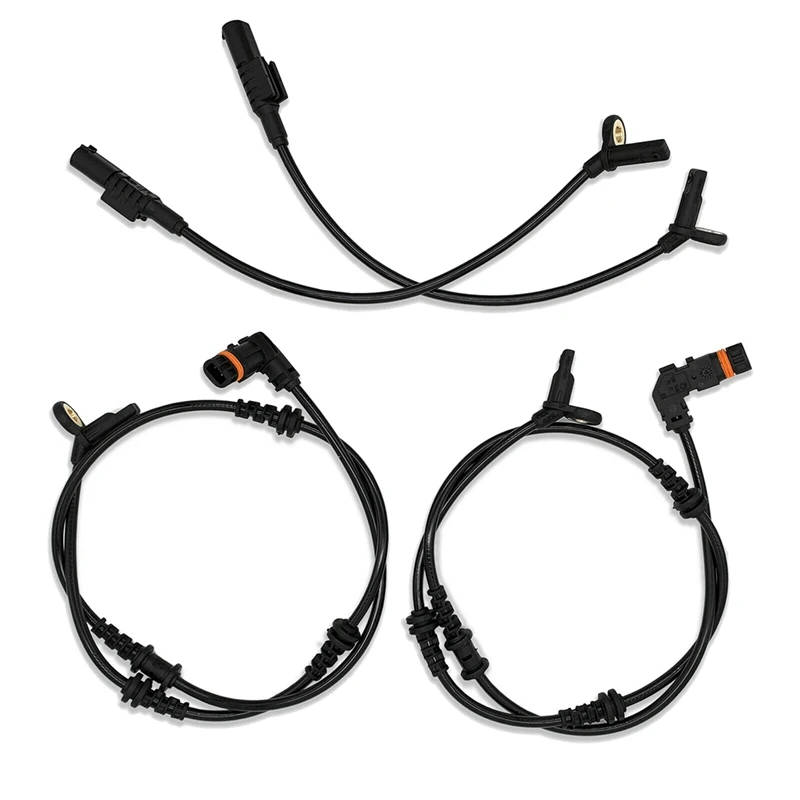 4 PCS Front Rear ABS Wheel Speed Sensor Black ABS For Mercedes Benz W164 ML350 ML320 GL350 GL450 R350 1645400717+1645400917