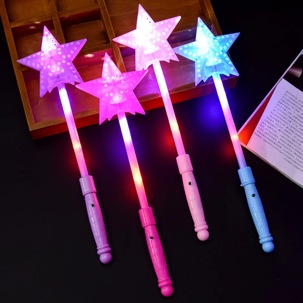 

5Pcs Glow Sticks Star Hollow Design Portable Lightweight for Concert Party Festival Luminous Party Light Sticks