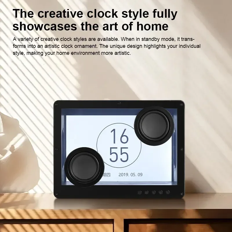 Transparent Dynamic Floating Lyrics Display Wireless Speaker with Subtitles Atmosphere Lamp Retro Desktop Bluetooth Card Speaker