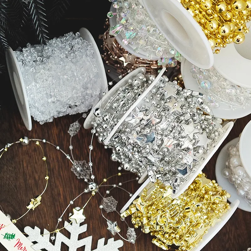 

20 ярдов 8 + 3 мм жемчужная цепочка DIY аксессуары ручной работы гипсофила леска из бисера букет ручной работы подарок украшение свадебного платья