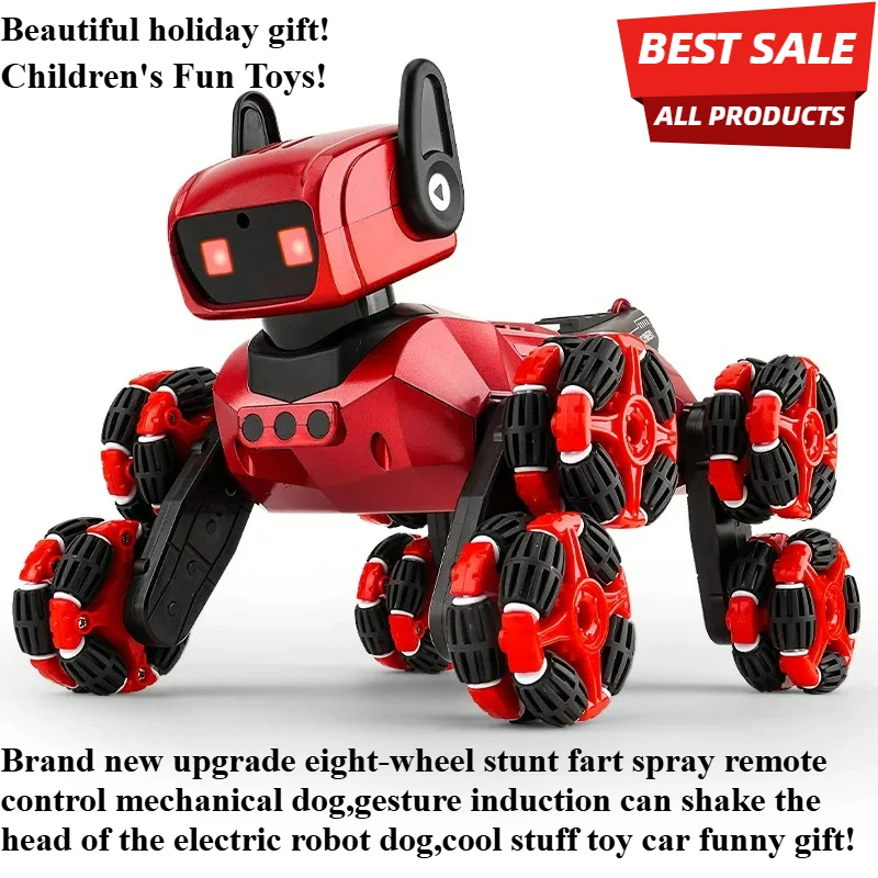 

Cool Stuff Toy Car Funny Gift-Kawaii Super 8-wheel Rc Robot Dog,Intelligent Stunt Fart Spray Rc Cars,Monster Truck,Toys for Kids