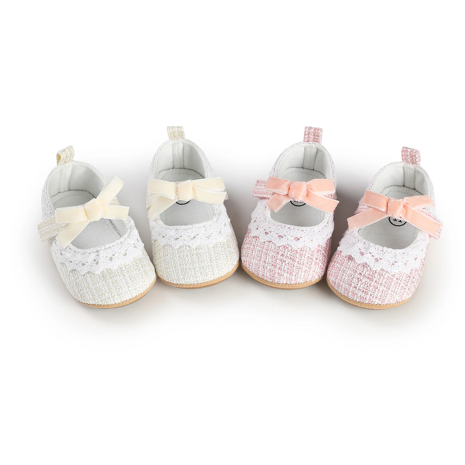 

Туфли принцессы для маленьких девочек, туфли для первых ходунков с мягким бантом и нескользящей подошвой, обувь для малышей