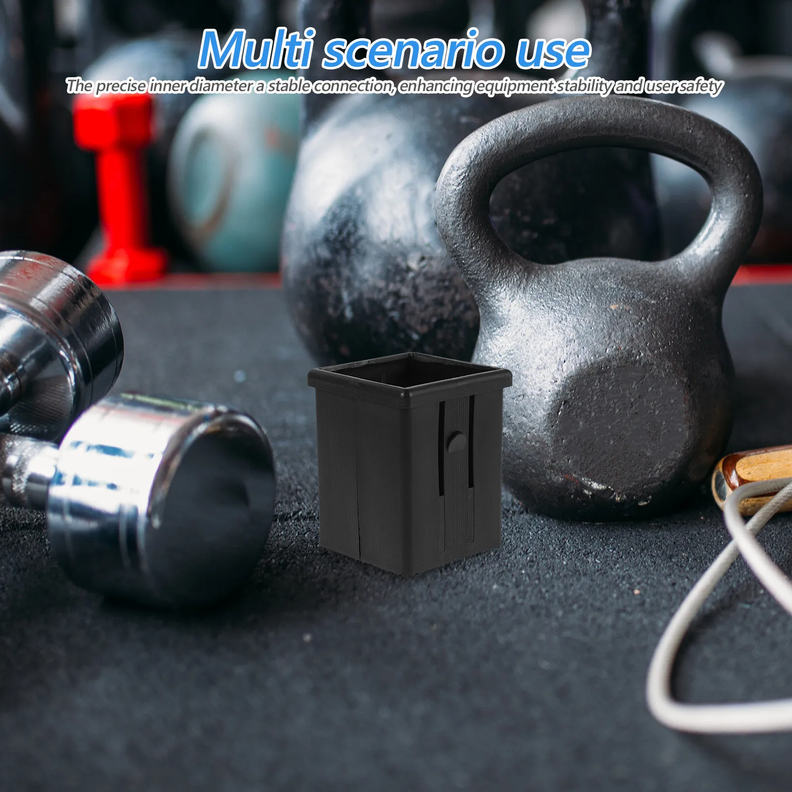 4pcs Square Tube Sleeve Inserts for Fitness Equipment – Black Hollow Protection Converters for Gym Machines