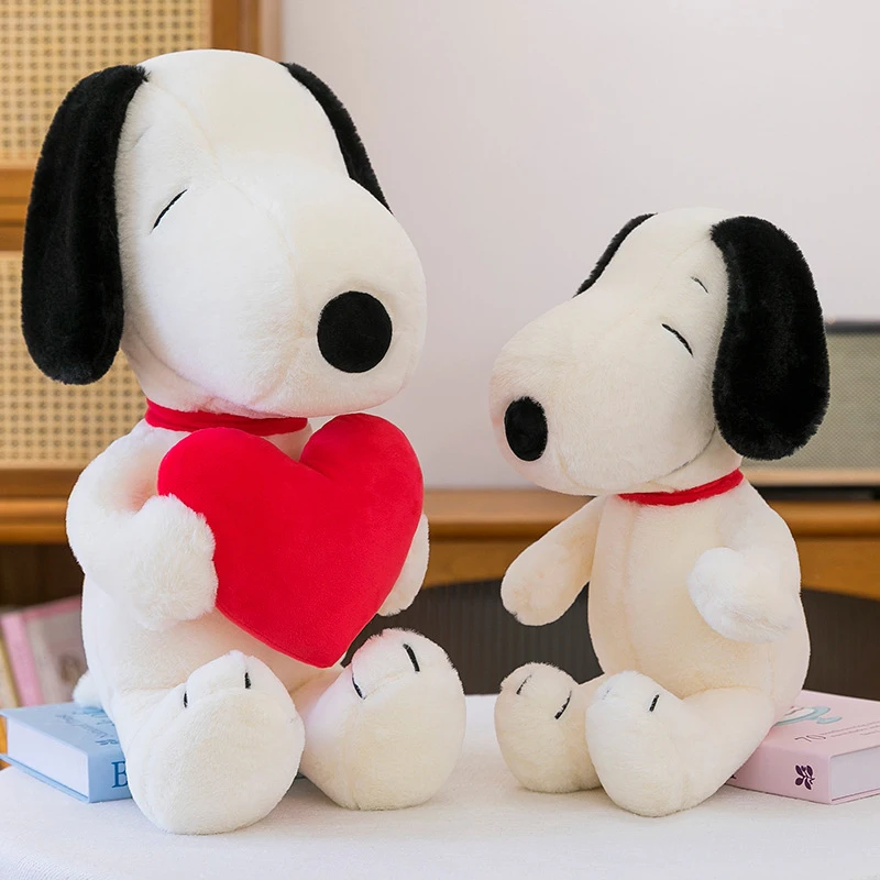 

45-100cm Heart-shaped Snoopy Plush Toys Large Cartoon Plushie Anime Birthday Pillow Dog Doll Stuffed Gift for Childrens Xmas