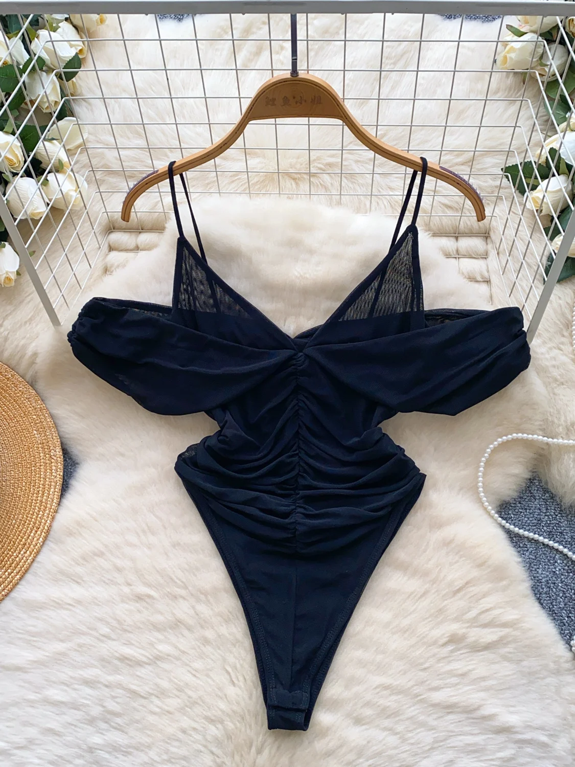 

Женский дизайнерский комбинезон с завязками на одно плечо, плиссированный комбинезон с завязками на талии, базовый слой, майка