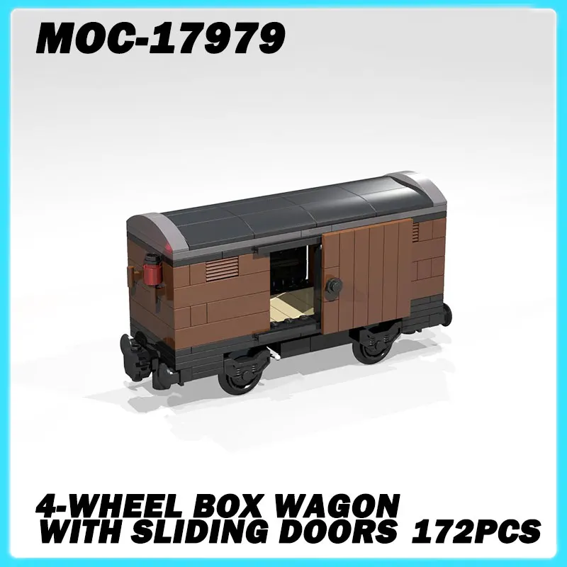 

MOC-17979 Мини-поезд серии 4-колесный коробчатый чемодан с раздвижными дверями Коллекционная образовательная модель Кирпичная головоломка Игрушка Подарки на день рождения