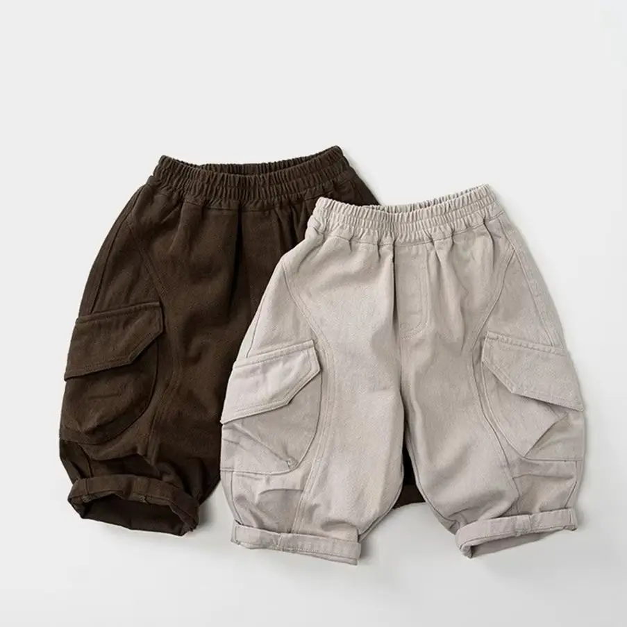 

Autumn Baby Pocket Dungarees Children Loose Casual Pants Solid Boy Kids Fashion Trousers Toddler Baby Boys Clothes