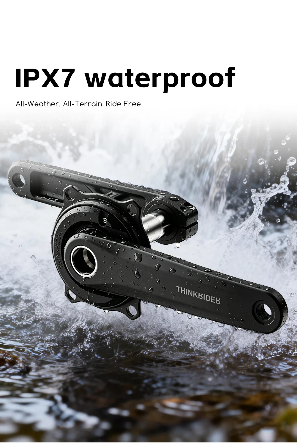 ThinkRider PP5 Leistungsmesser-Set 4 Bolzen 110BCD 24mm Trittfrequenz-Pedal-Ausgleich Ant Stahlspindel 7075 Kurbelgarnitur Kettenblatt für Shimano – Detail 13