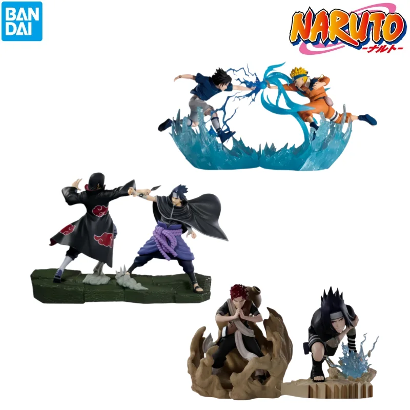 Bandai en Stock, Caja Original, Kit de Garaje, Modelo Naruto Uchiha Sasuke Uzumaki, Personajes de Anime Naruto, Estatua Coleccionable Original
