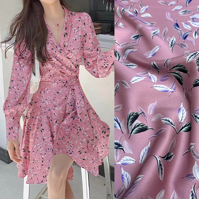 leaves-printed-stretch-pink-silk-fabric-soft-comfortable-silk-fabric-for-diy-sewing-cool-pants-dress-pajamas-140cm-wide-r6790