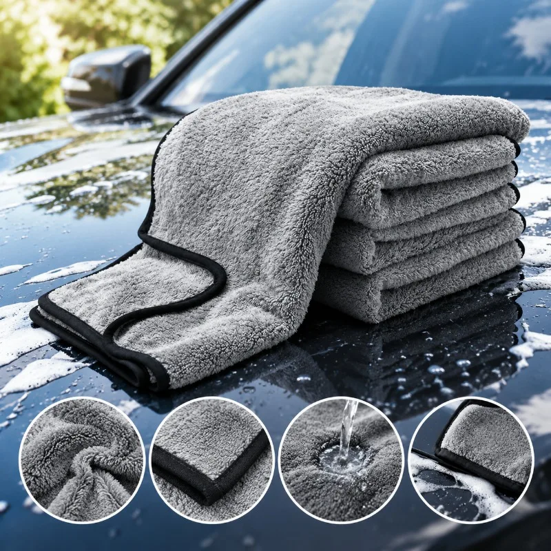 Ultra Fine Fiber Car Towel Super Absorbent Car Cleaning Cloth Auto Wash Accessories Quick Drying Detailing Towel