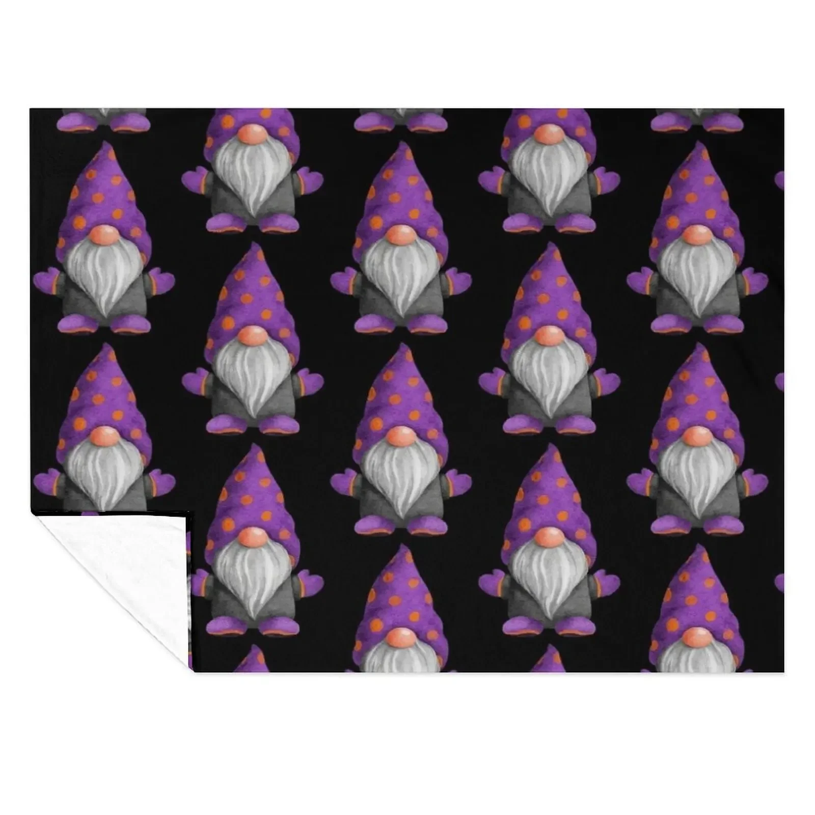 

Cute Gnome Purple and Orange Dots Throw Blanket Sleeping Bag Thermal warm winter Thins Blankets