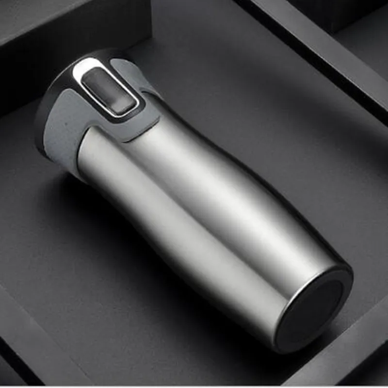 450ml Stainless Steel Double Wall Travel Mug Leak proof Thermos Mug Coffee Cups Car Vacuum Insulaltion Thermal Water Bottle