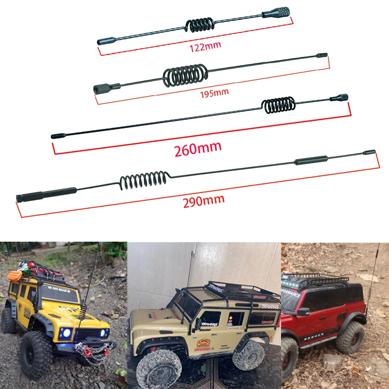 1pcs Metal Simulation Antenna Mood Piece Decoration for 1/10 1/18 RC Crawler Car SCX24 Traxxas TRX4M TRX4 Bronco Defender RC4WD