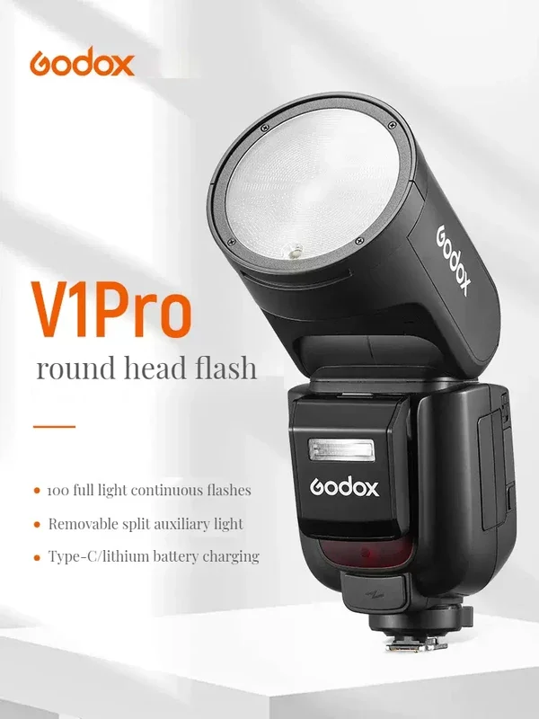 Godox V1 Pro V1Pro TTL ليثيوم أيون كاميرا مستديرة الرأس فلاش نقل لاسلكي Speedlite فلاش لكانون نيكون سوني فوجي أوليمبوس