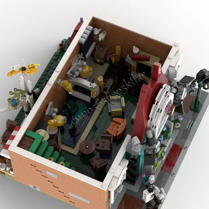 2533 Teile Street Club Town Kreatives Bausteinmodell, städtische Architektur mit Innendisplay, Spielzeug für Kinder, Montagegeschenk