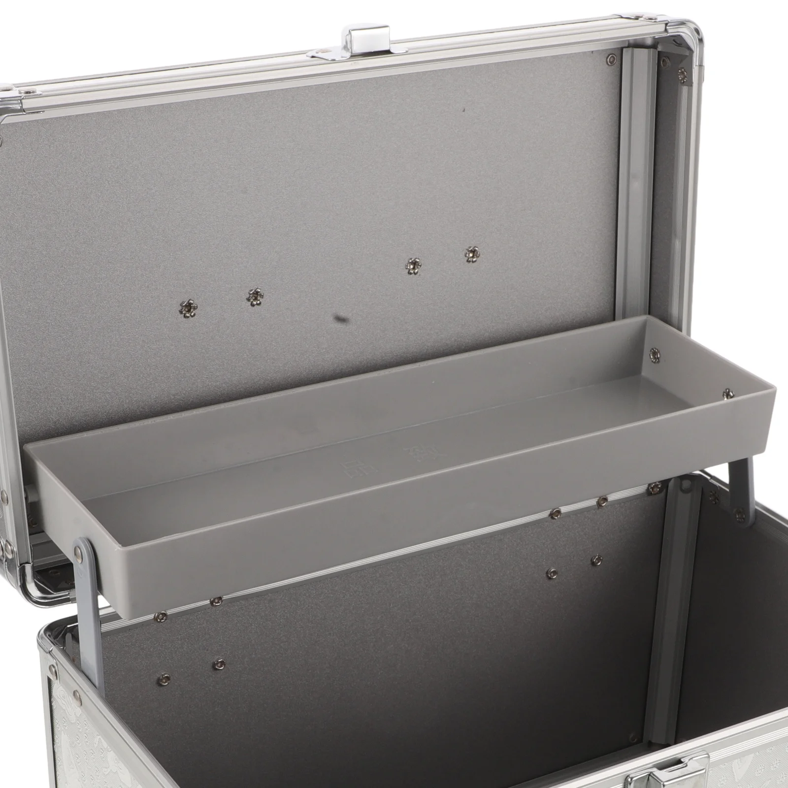 صندوق تخزين أدوات من سبائك الألومنيوم المتين مع مقبض صندوق أدوات صغير محمول للاستخدام الخارجي وحقيبة حمل ملحقات متينة #2