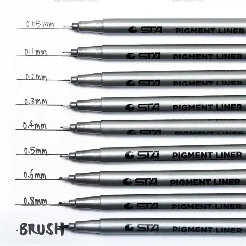 Fine Liner Sketch Pen, Waterproof Fade‑Proof Black Micro‑tip Drawing Marker Pen, for Manga markers Drawing Art Supplies