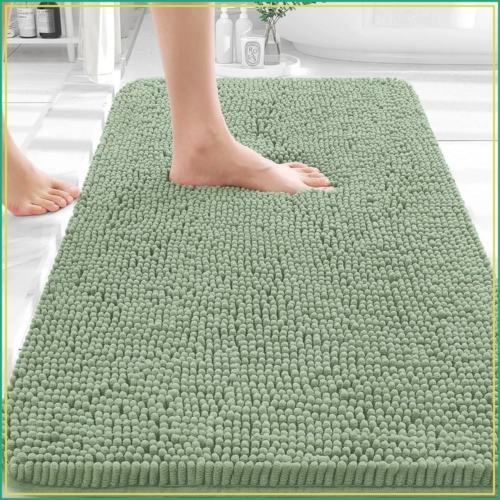 

Extra Soft Absorbent Chenille Bathroom Rugs 30x20, Quick Dry Rubber Backing, Machine Washable Bath Mats for Bathroom Floor, Tub and Shower